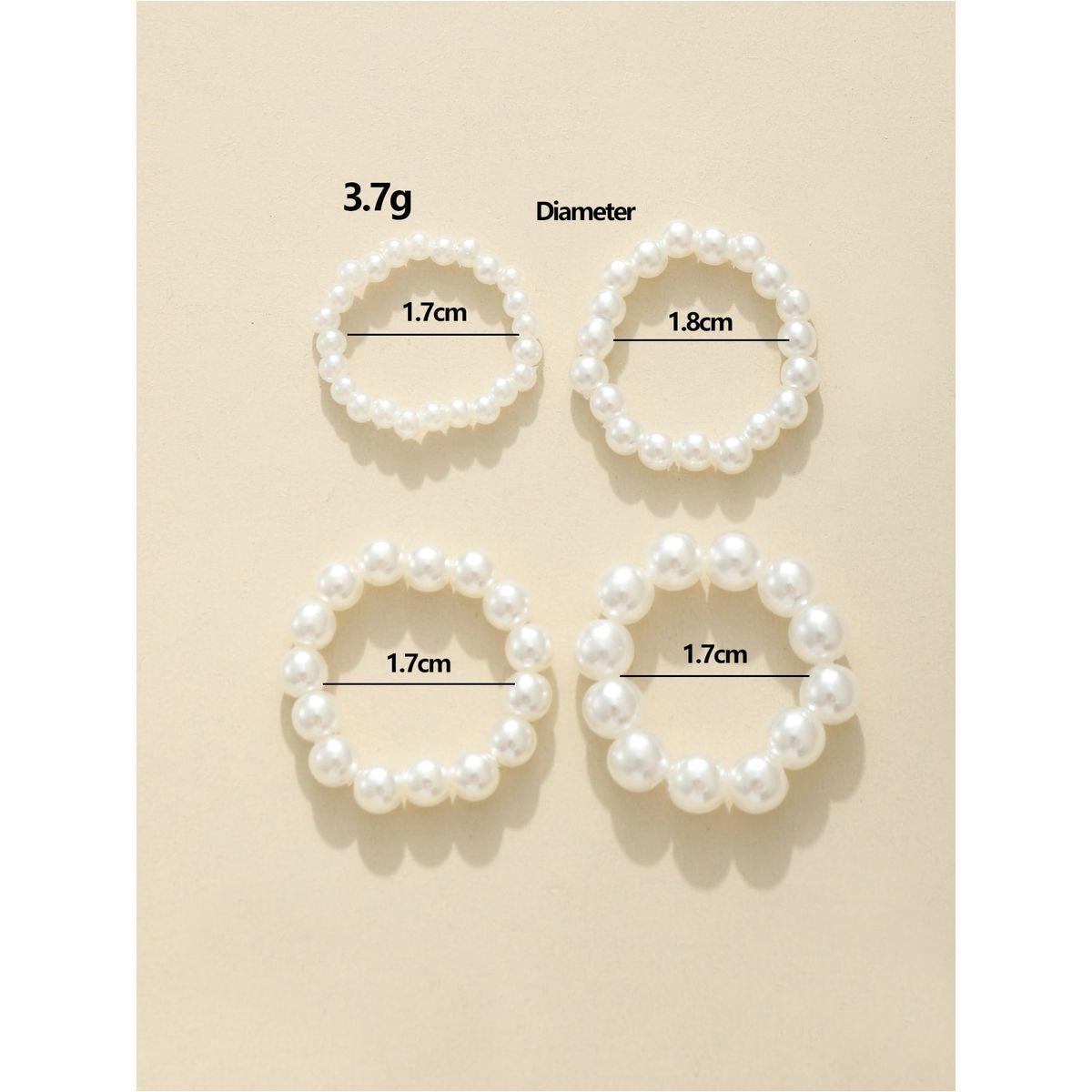 طقم من 4 - خواتم منمقة بلؤلؤ صناعي-women-watchesandjewellery-jewellery-rings-image-3