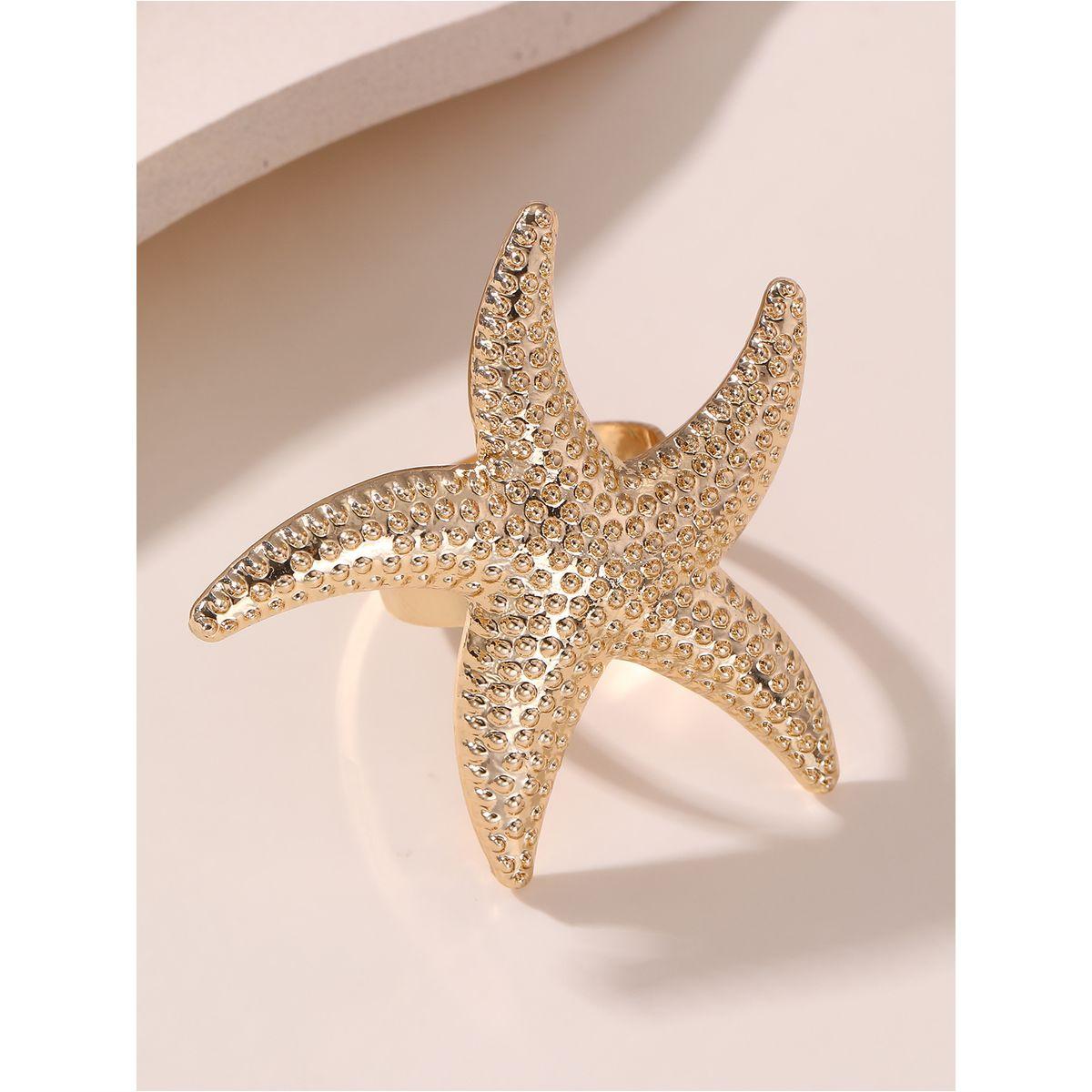 Styli Textured Starfish Ring-women-watchesandjewellery-jewellery-rings-image-4