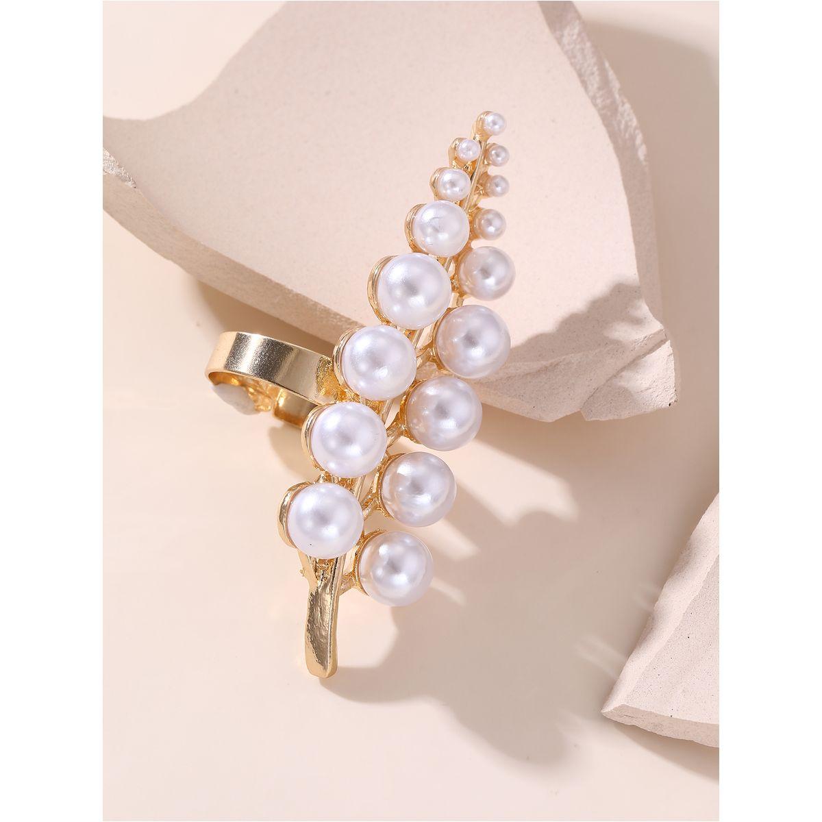 Styli Embellished Faux Pearl Leaf Ring-women-watchesandjewellery-jewellery-rings-image-4