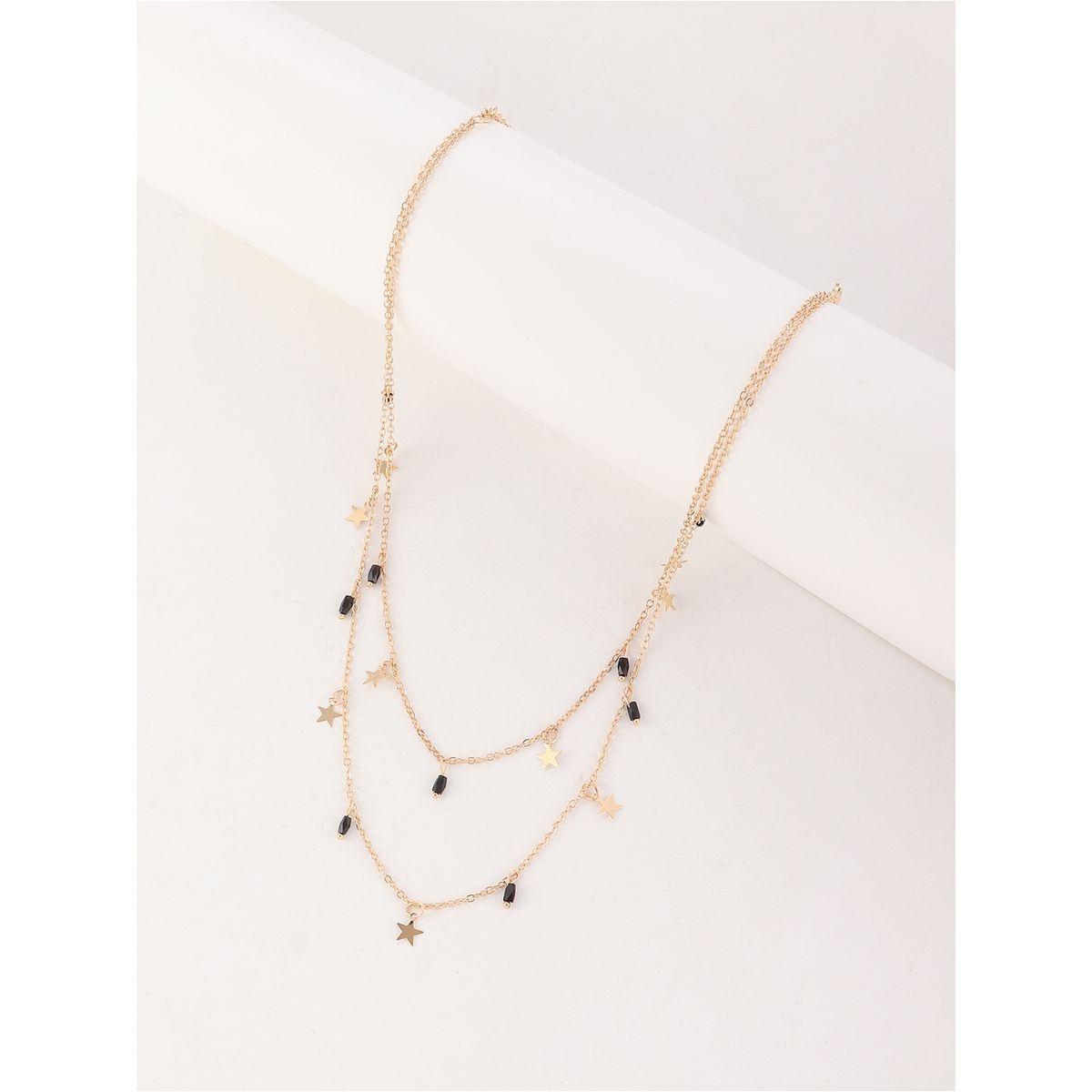 Styli Double Layered Star Pendant Necklace-women-watchesandjewellery-jewellery-necklacesandpendants-image-2