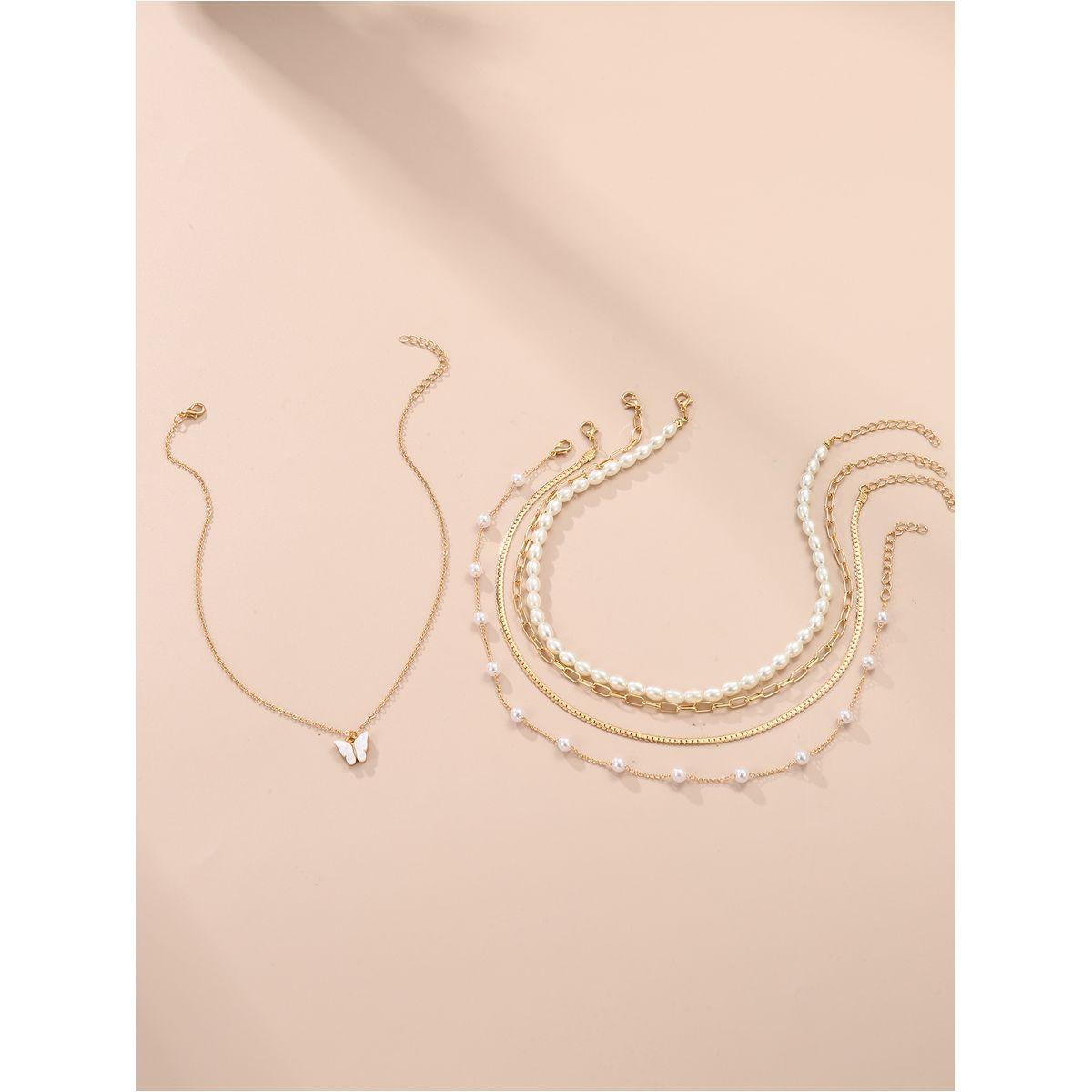 مجموعة من 3 - قلادة منمقة بتفاصيل لؤلؤ صناعي-women-watchesandjewellery-jewellery-necklacesandpendants-image-1