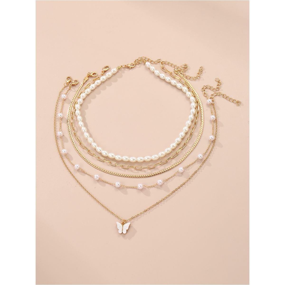 مجموعة من 3 - قلادة منمقة بتفاصيل لؤلؤ صناعي-women-watchesandjewellery-jewellery-necklacesandpendants-image-4