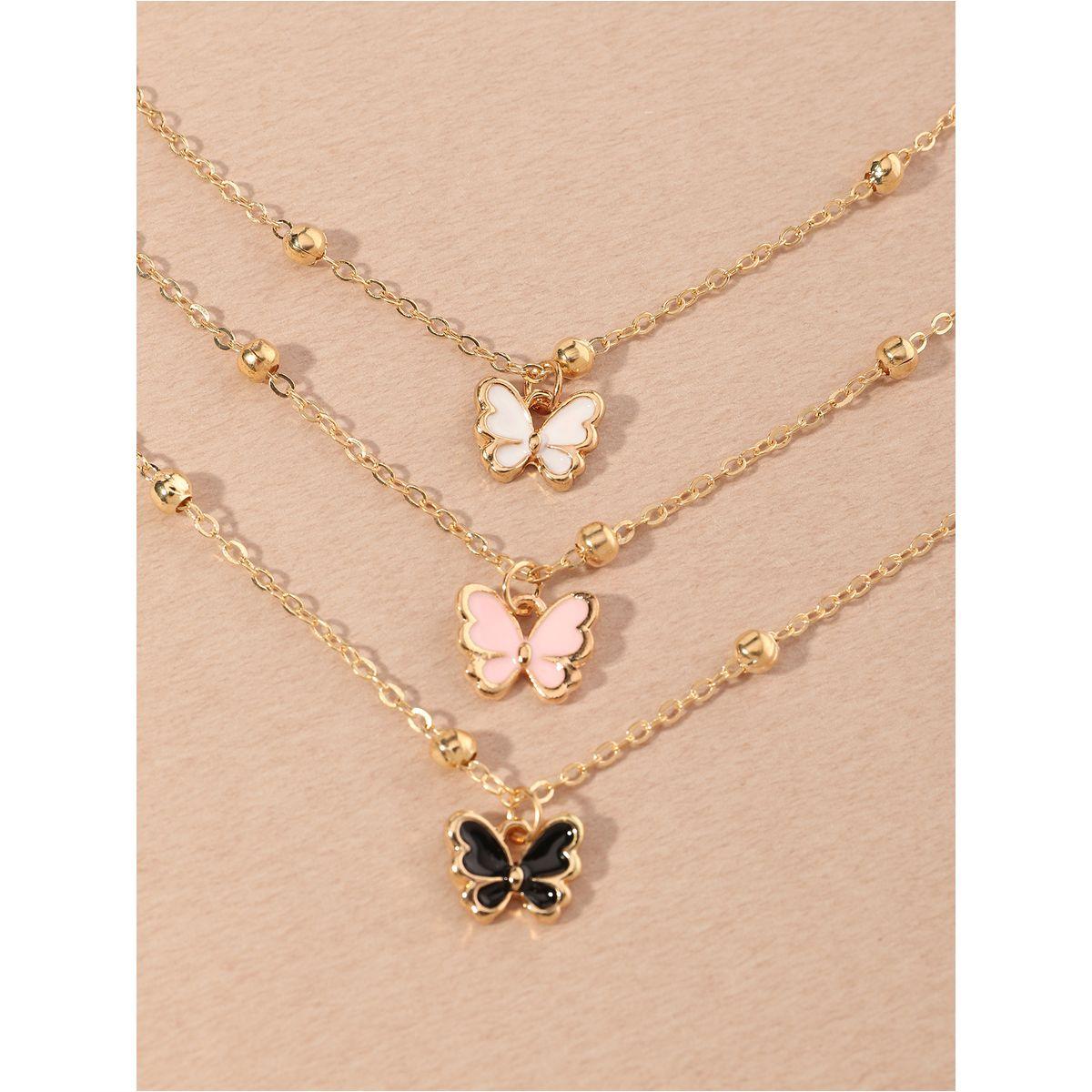 طقم من 3 - قلادة مُنمقة بحُلي على شكل فراشة-women-watchesandjewellery-jewellery-necklacesandpendants-image-2