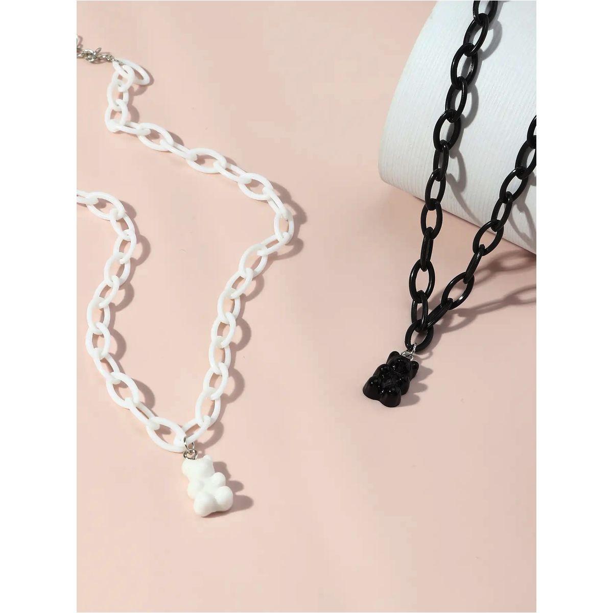 Styli Set of 2 - Bear Pendant Chain Necklace-women-watchesandjewellery-jewellery-necklacesandpendants-image-2