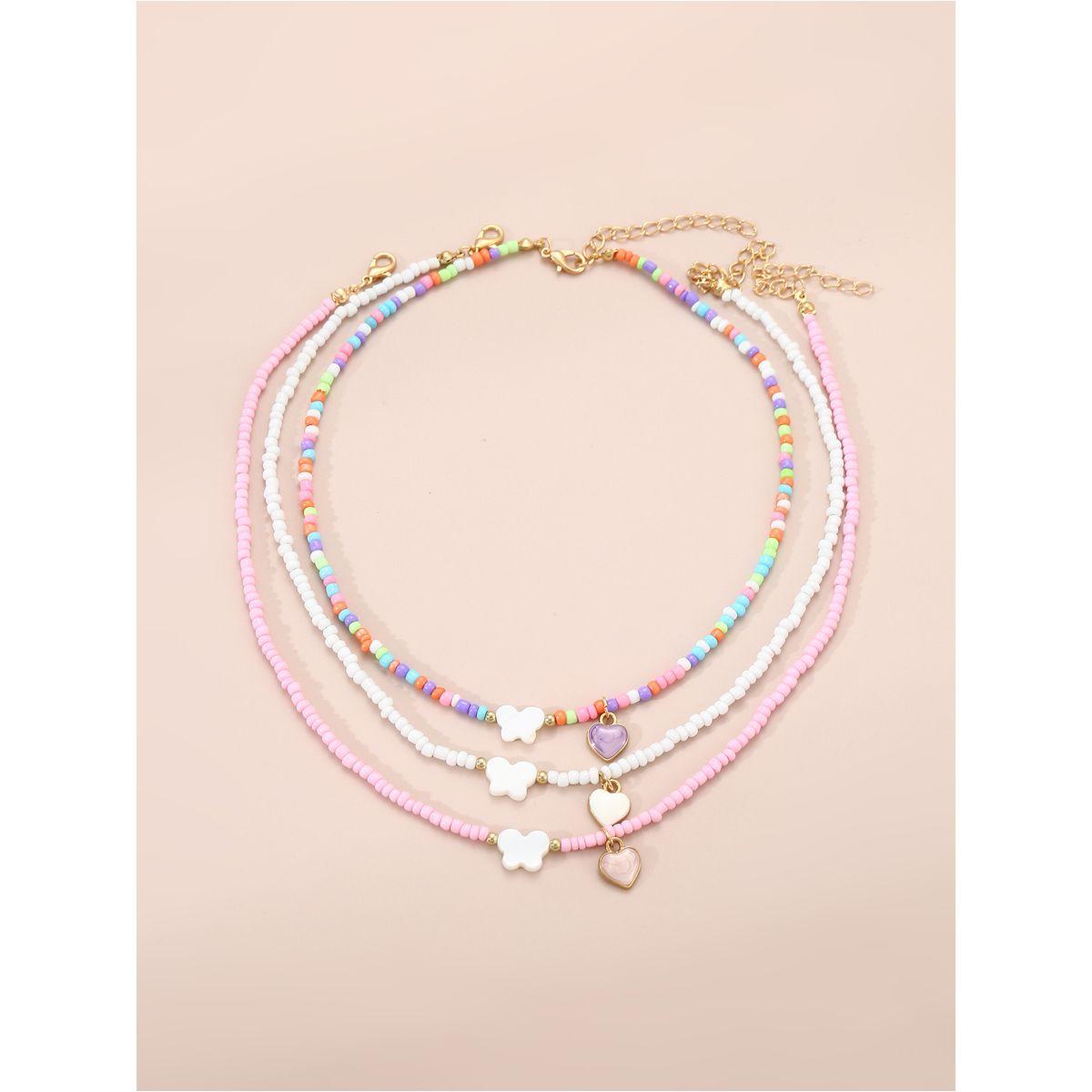 Styli Set of 3 - Butterfly and Heart Pendant Beaded Necklace-women-watchesandjewellery-jewellery-necklacesandpendants-image-5