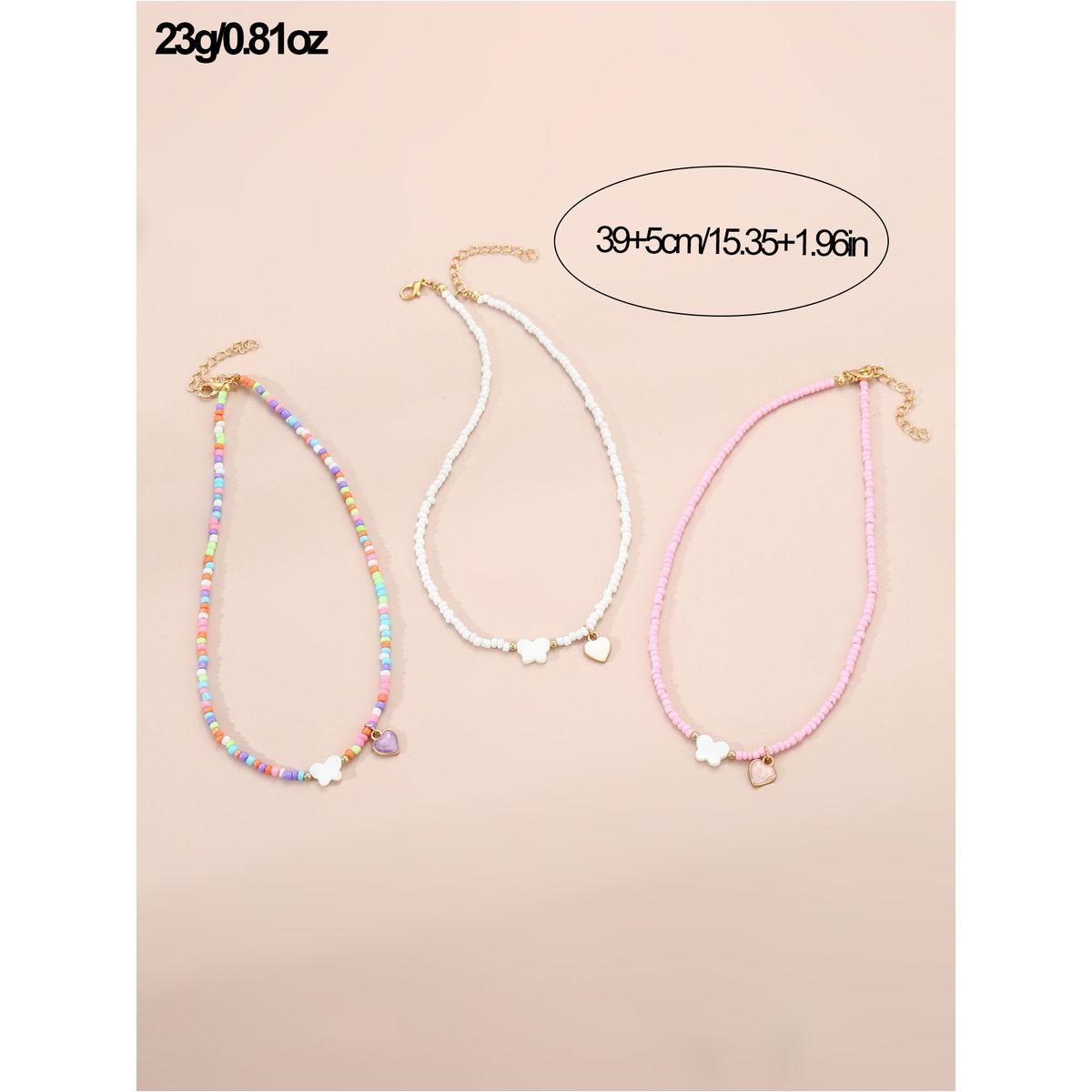 Styli Set of 3 - Butterfly and Heart Pendant Beaded Necklace-women-watchesandjewellery-jewellery-necklacesandpendants-image-6