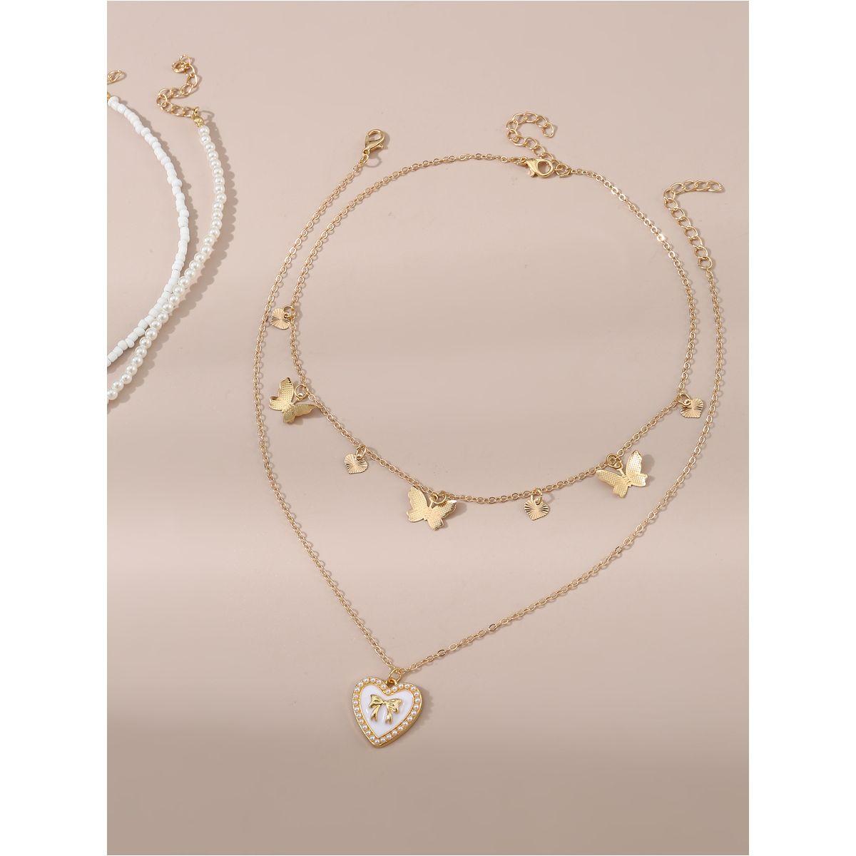 طقم من 4 - قلادة مُنمقة بلؤلؤ صناعي-women-watchesandjewellery-jewellery-necklacesandpendants-image-2