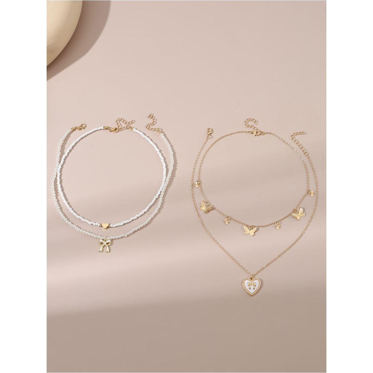 طقم من 4 - قلادة مُنمقة بلؤلؤ صناعي-women-watchesandjewellery-jewellery-necklacesandpendants-image-3