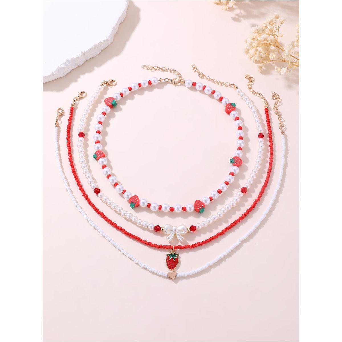 Styli Set of 4 -  Strawberry Beaded Necklace-women-watchesandjewellery-jewellery-necklacesandpendants-image-2