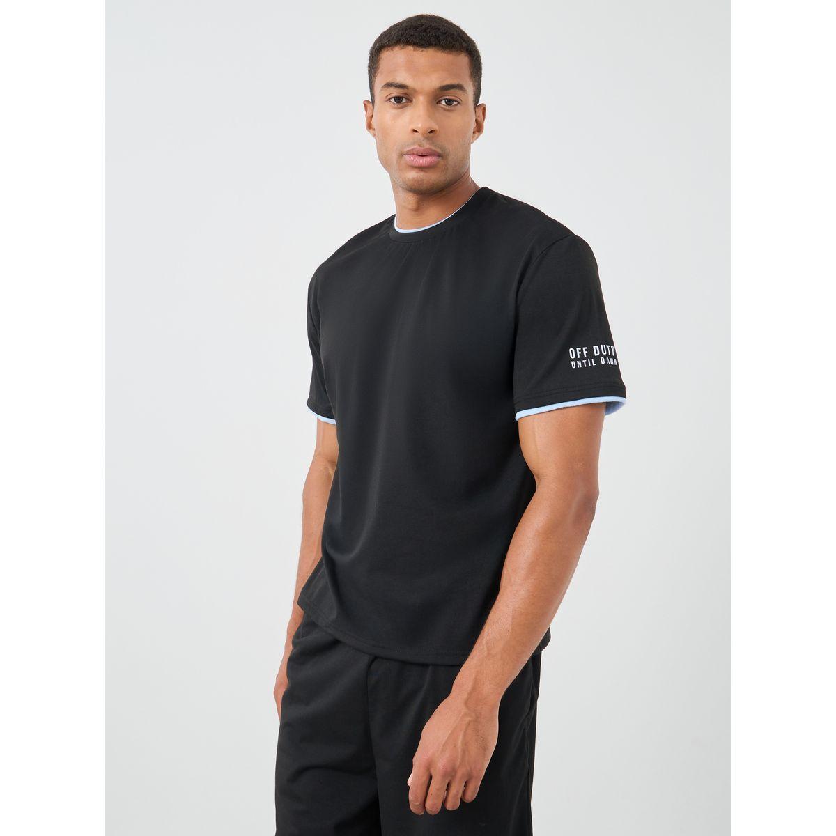 Styli Sloan Print Round Neck T-Shirt and Shorts Pyjama Set-men-clothing-nightwear-sets-image-2