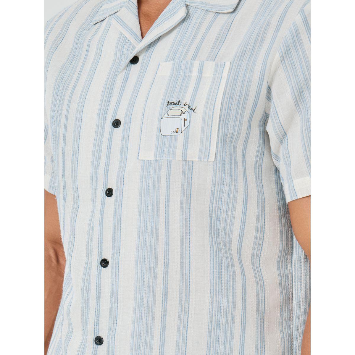 Styli Men Striped Short Sleeve Shirt and Shorts Set-men-clothing-nightwear-sets-image-3