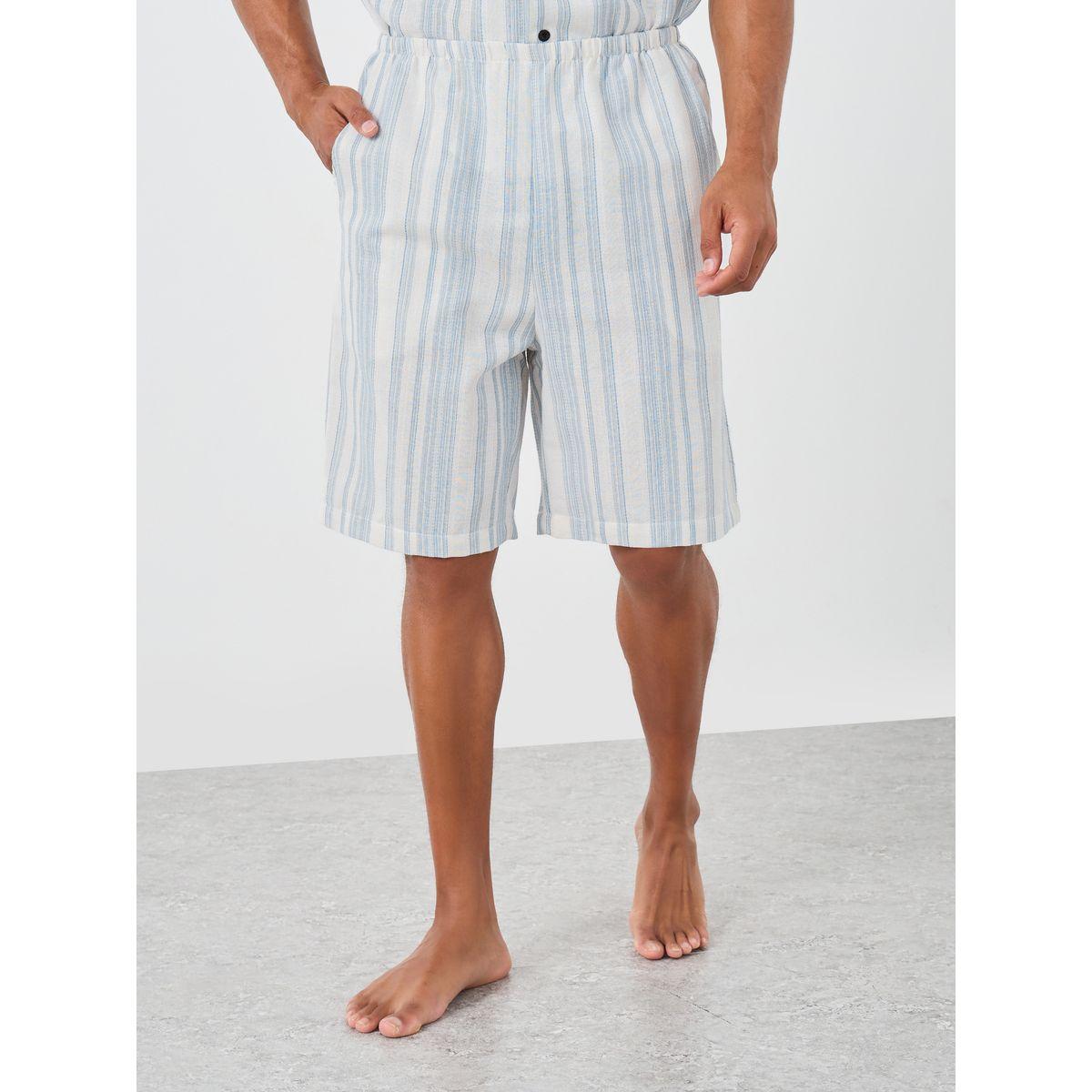 Styli Men Striped Short Sleeve Shirt and Shorts Set-men-clothing-nightwear-sets-image-4