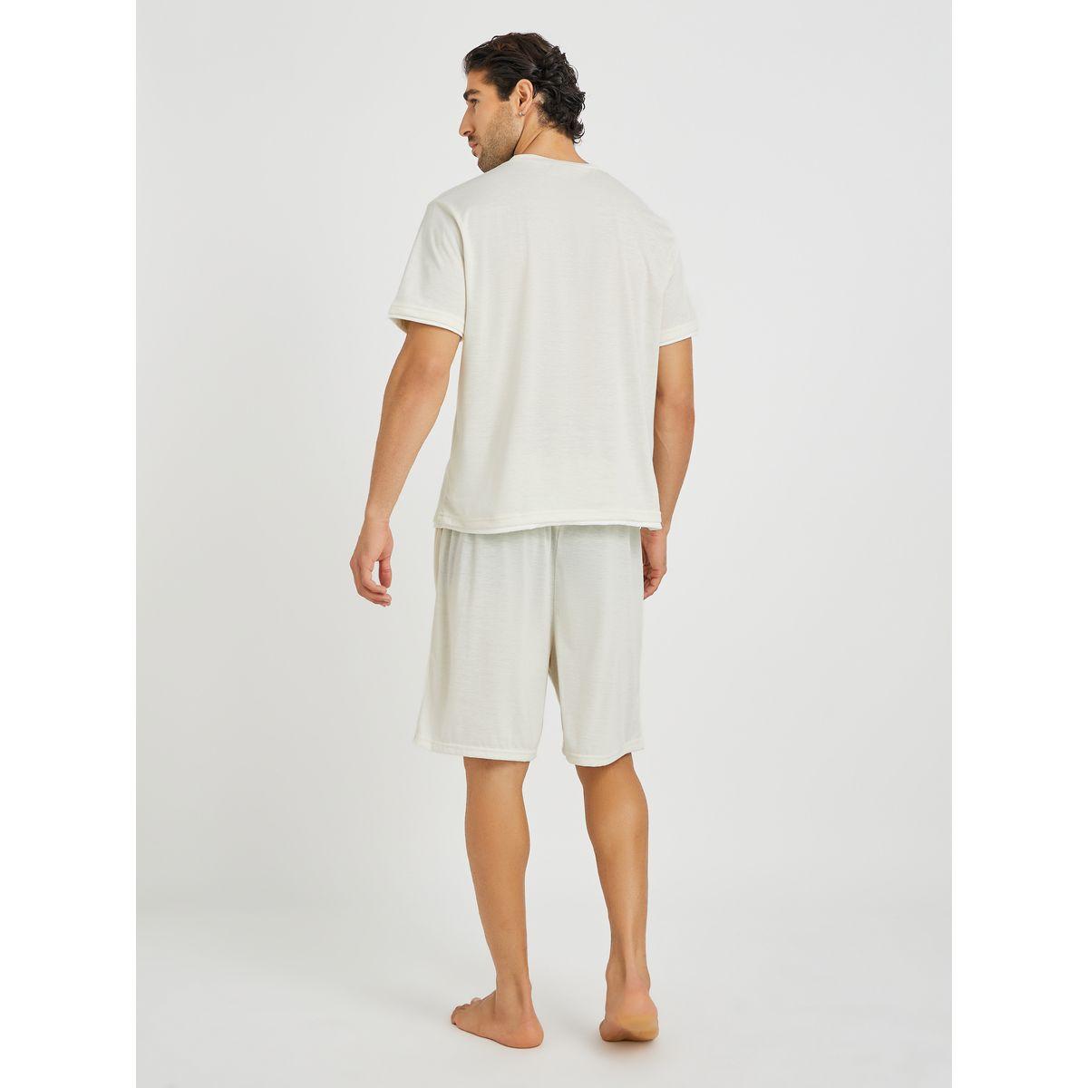 Styli Minimal Print T-Shirt and Shorts Pyjama Set-men-clothing-nightwear-sets-image-5