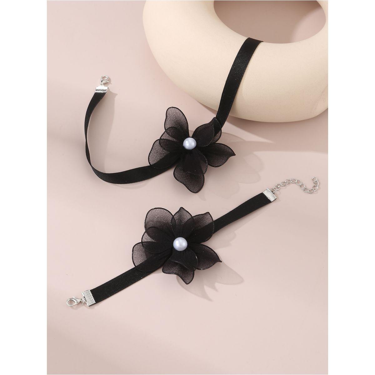 Styli Set of 2 - Flower Necklace and Bracelet-women-watchesandjewellery-jewellery-jewellerysets-image-2