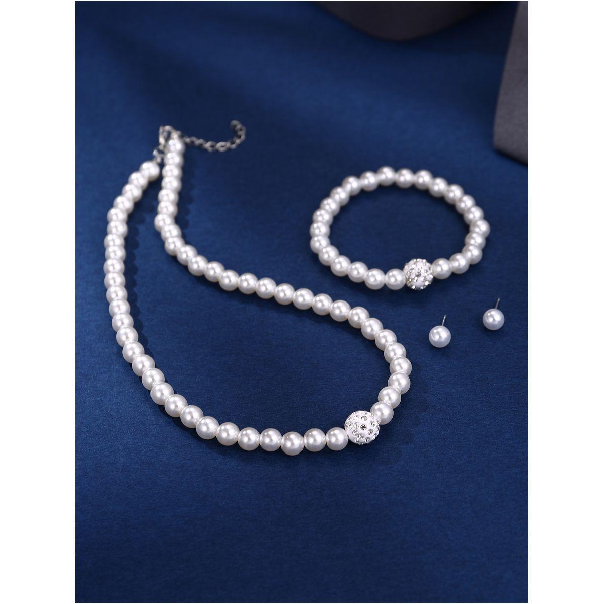 مجموعة من 3 اقراط وسوار يد مع عقد كاجوال-women-watchesandjewellery-jewellery-jewellerysets-image-2