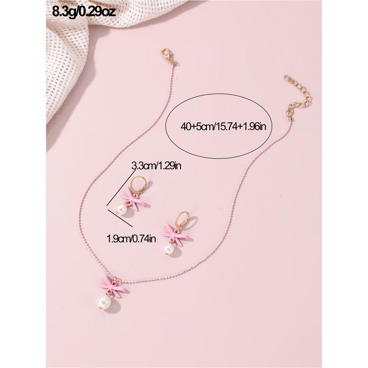 طقم من 2 - قلادة منمقة بلؤلؤ صناعي وأقراط-women-watchesandjewellery-jewellery-jewellerysets-image-5