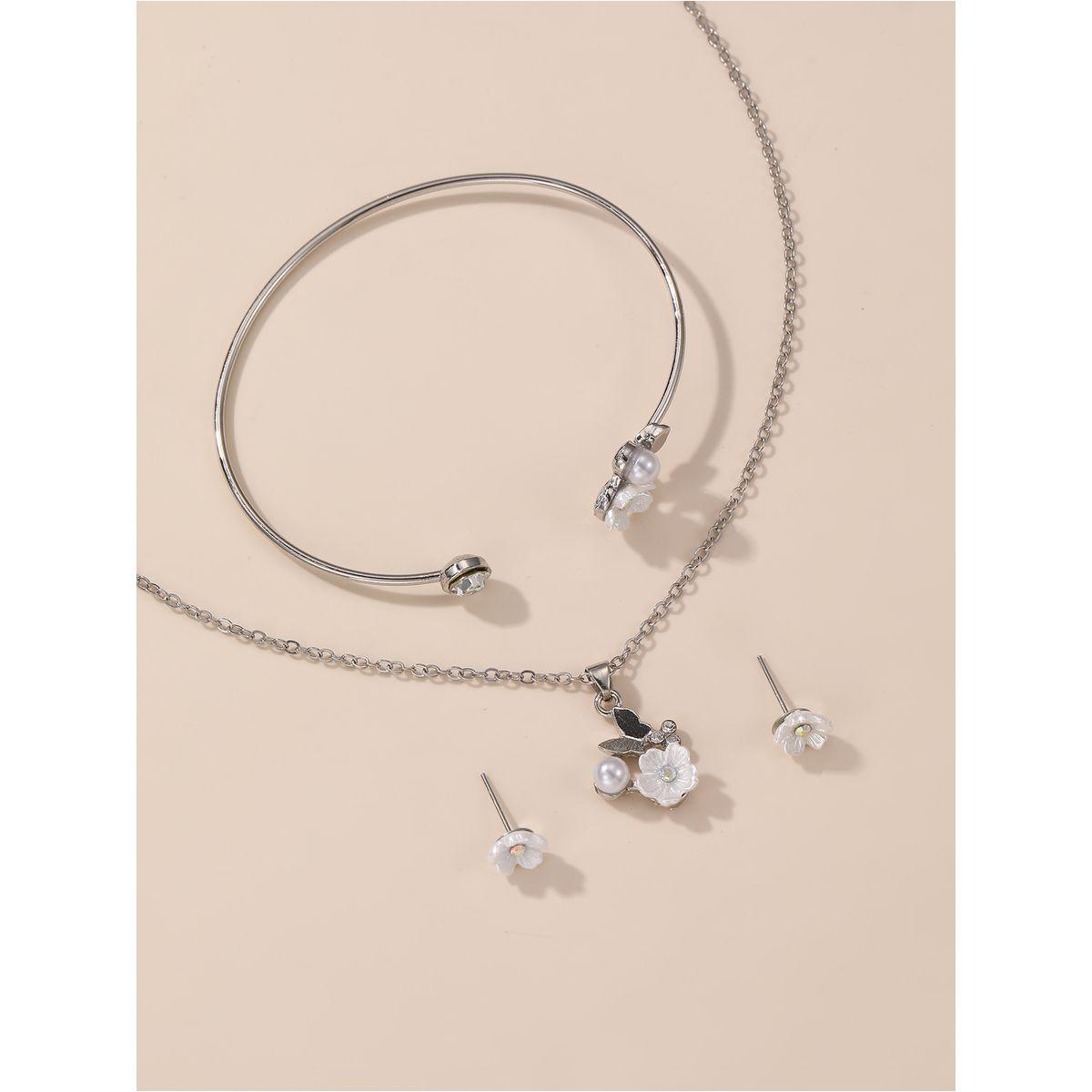 طقم من 3 - قلادة وسوار يد مع أقراط-women-watchesandjewellery-jewellery-jewellerysets-image-1