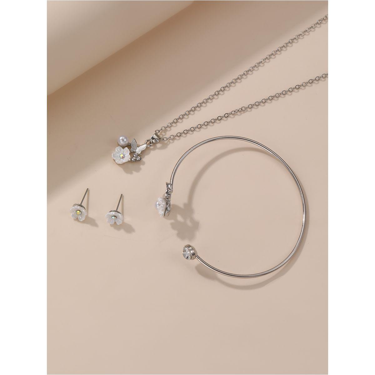 طقم من 3 - قلادة وسوار يد مع أقراط-women-watchesandjewellery-jewellery-jewellerysets-image-3
