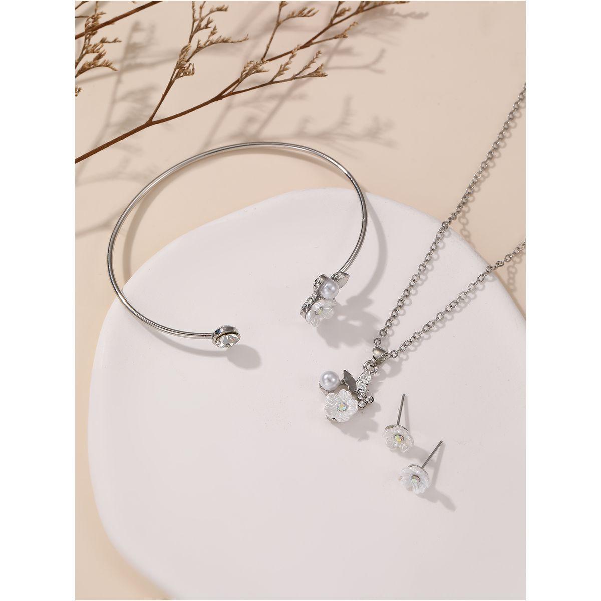 طقم من 3 - قلادة وسوار يد مع أقراط-women-watchesandjewellery-jewellery-jewellerysets-image-5