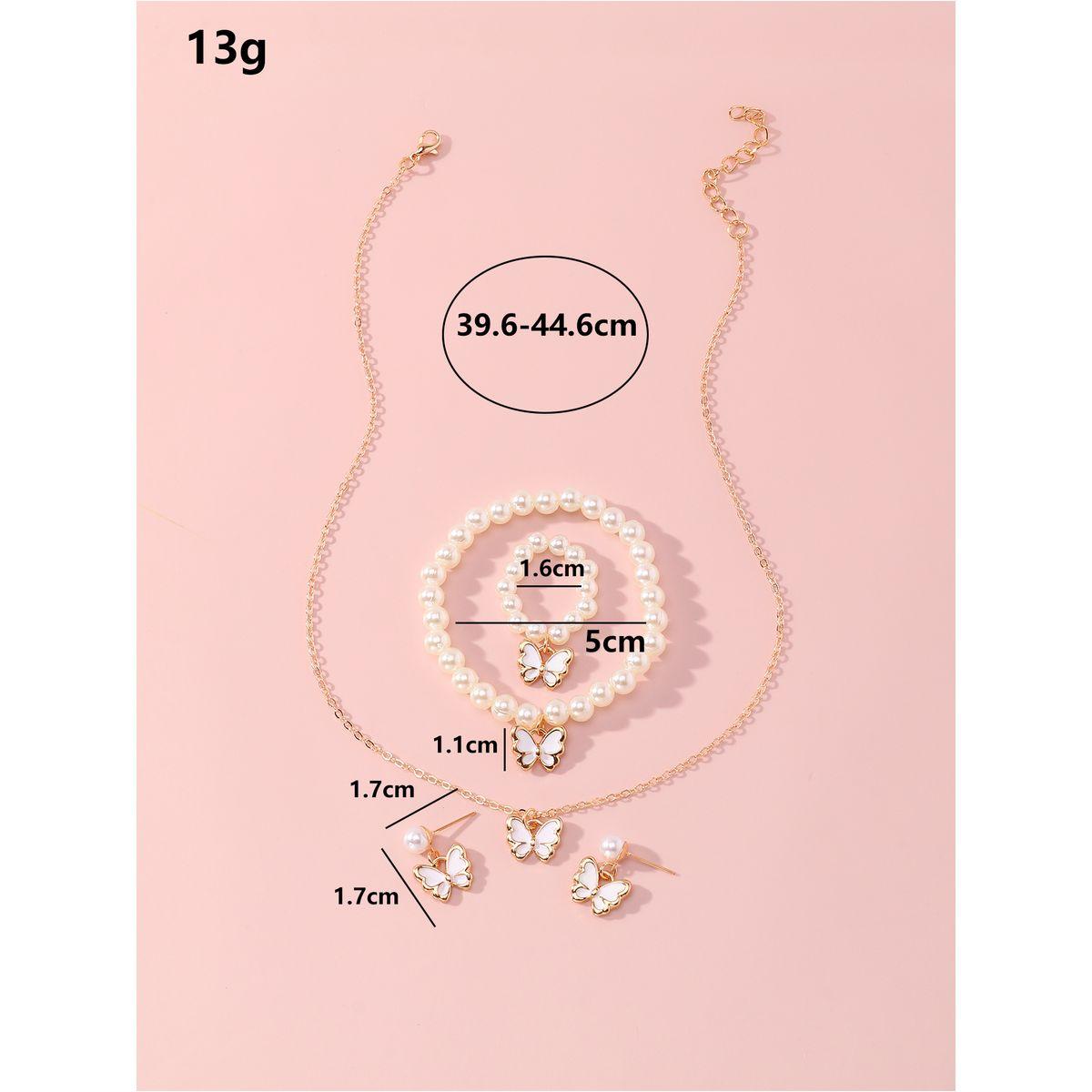 طقم من 4 - قلادة وسوار يد مع أقراط وخاتم-women-watchesandjewellery-jewellery-jewellerysets-image-1
