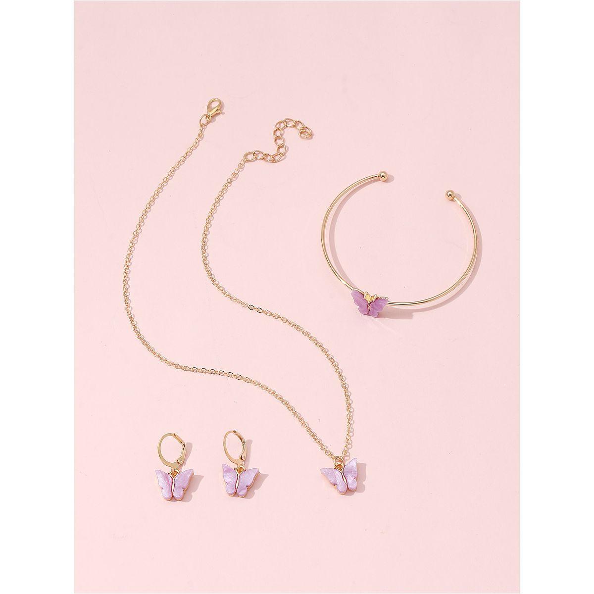 طقم من 3 - قلادة وسوار يد مع أقراط-women-watchesandjewellery-jewellery-jewellerysets-image-1