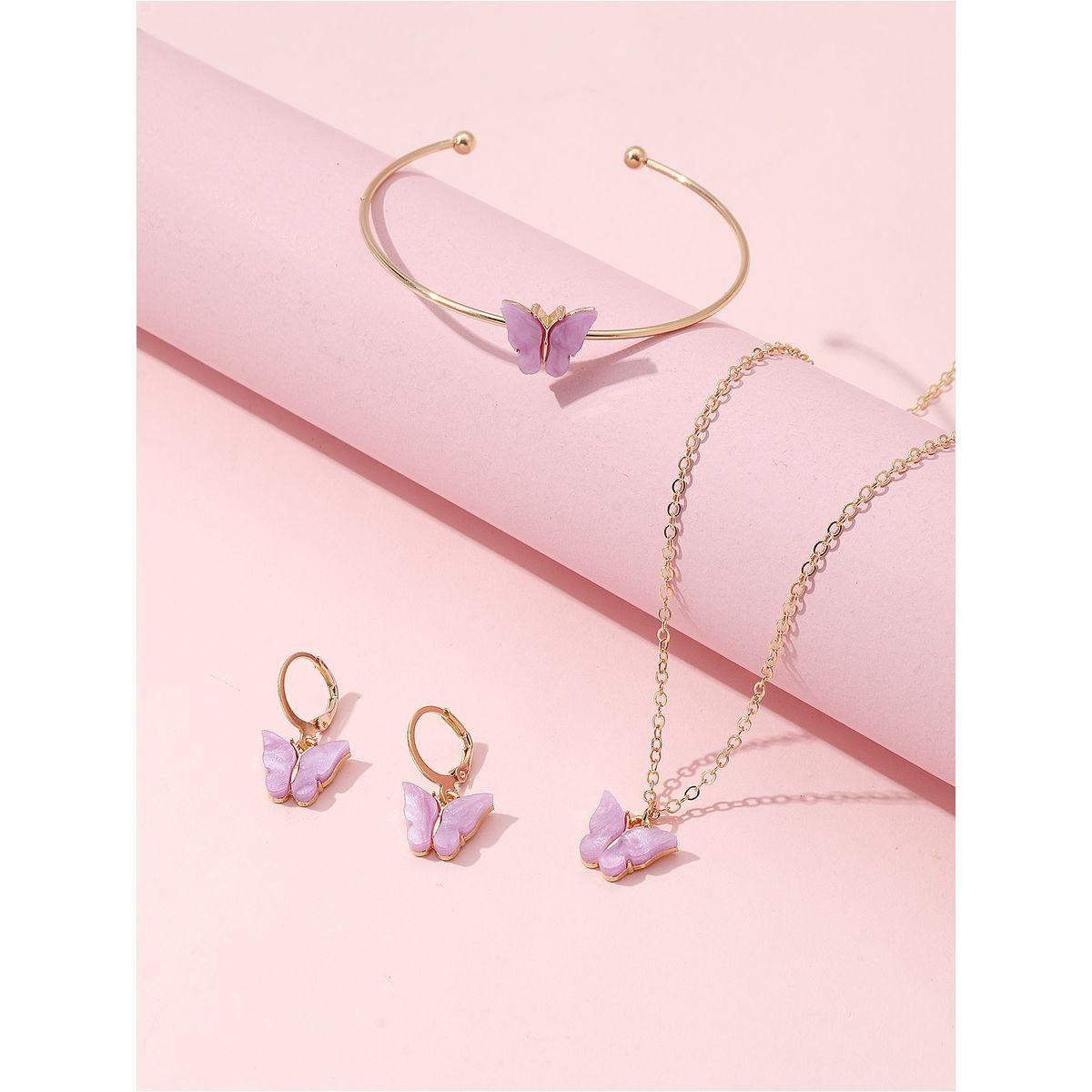 طقم من 3 - قلادة وسوار يد مع أقراط-women-watchesandjewellery-jewellery-jewellerysets-image-2