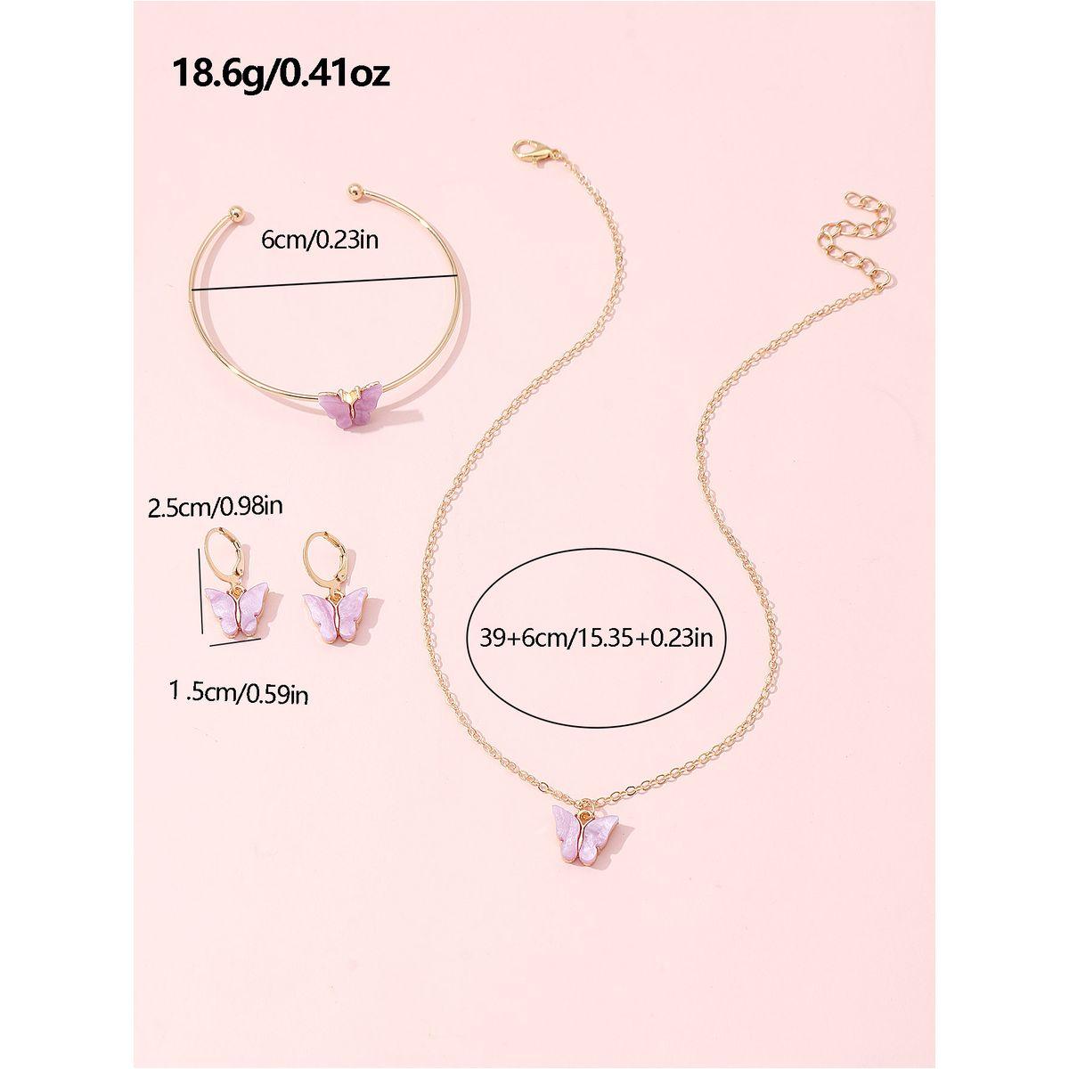 طقم من 3 - قلادة وسوار يد مع أقراط-women-watchesandjewellery-jewellery-jewellerysets-image-5