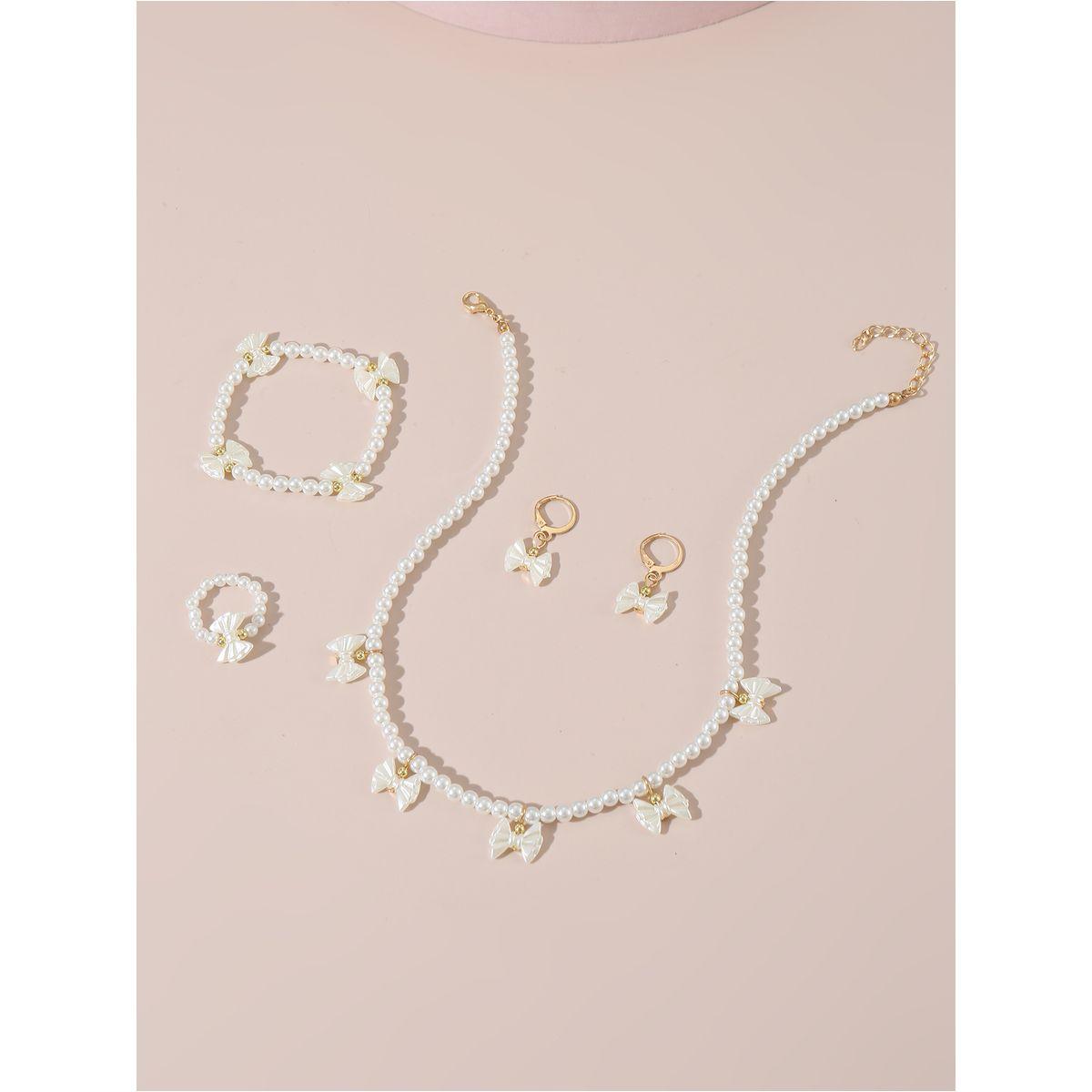 طقم من 4 - قلادة وسوار يد مع أقراط وخاتم-women-watchesandjewellery-jewellery-jewellerysets-image-4