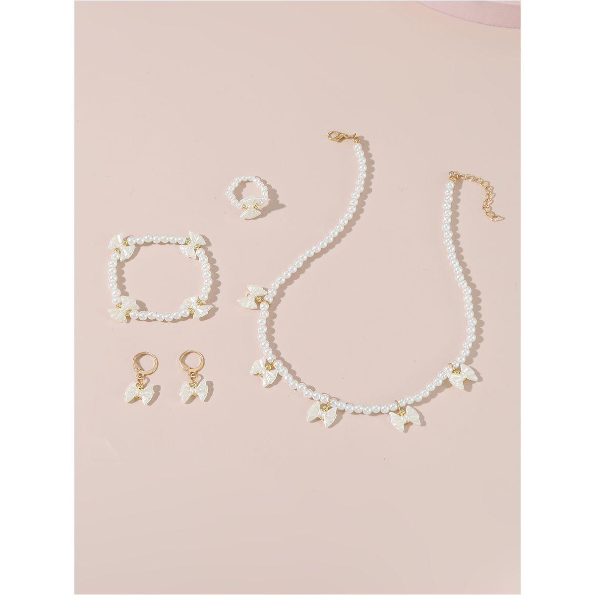 طقم من 4 - قلادة وسوار يد مع أقراط وخاتم-women-watchesandjewellery-jewellery-jewellerysets-image-5