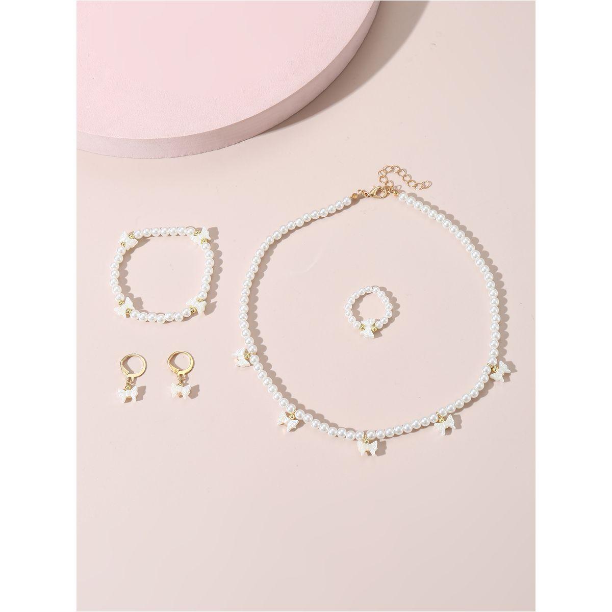 طقم من 4 - قلادة وسوار يد مع أقراط وخاتم-women-watchesandjewellery-jewellery-jewellerysets-image-1