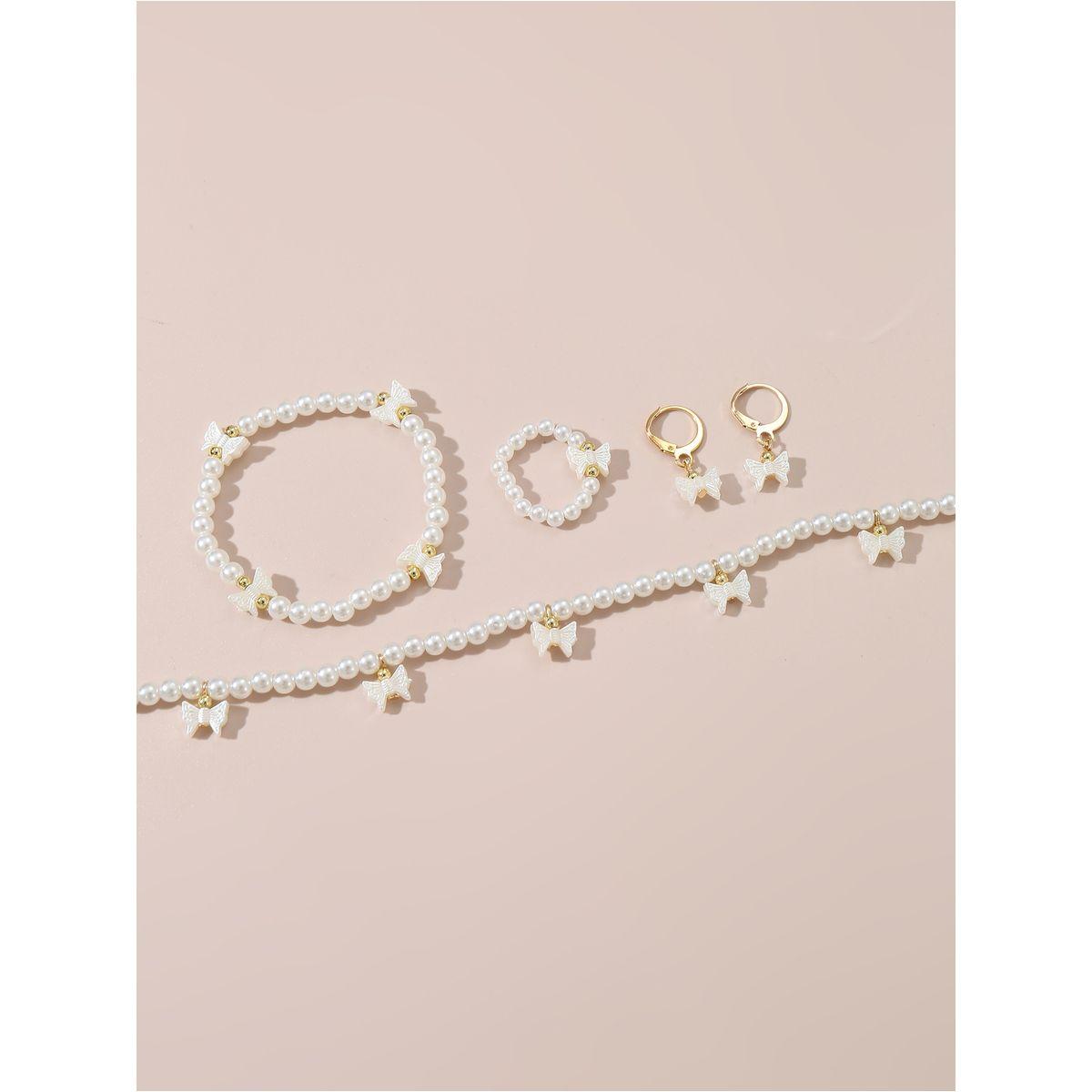 طقم من 4 - قلادة وسوار يد مع أقراط وخاتم-women-watchesandjewellery-jewellery-jewellerysets-image-2