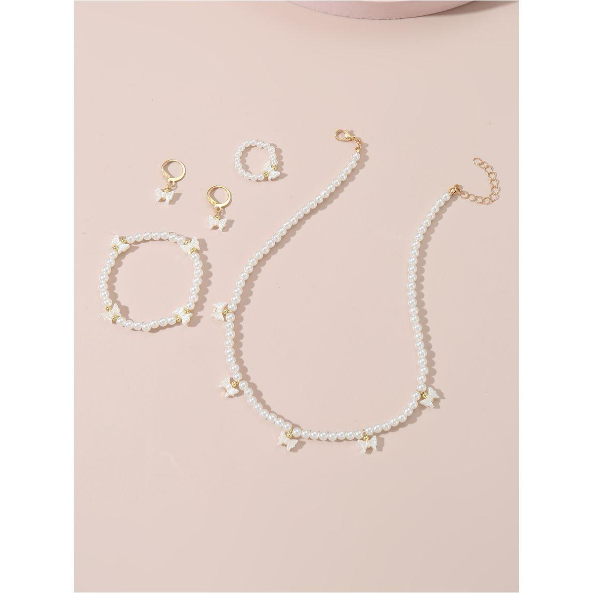 طقم من 4 - قلادة وسوار يد مع أقراط وخاتم-women-watchesandjewellery-jewellery-jewellerysets-image-3