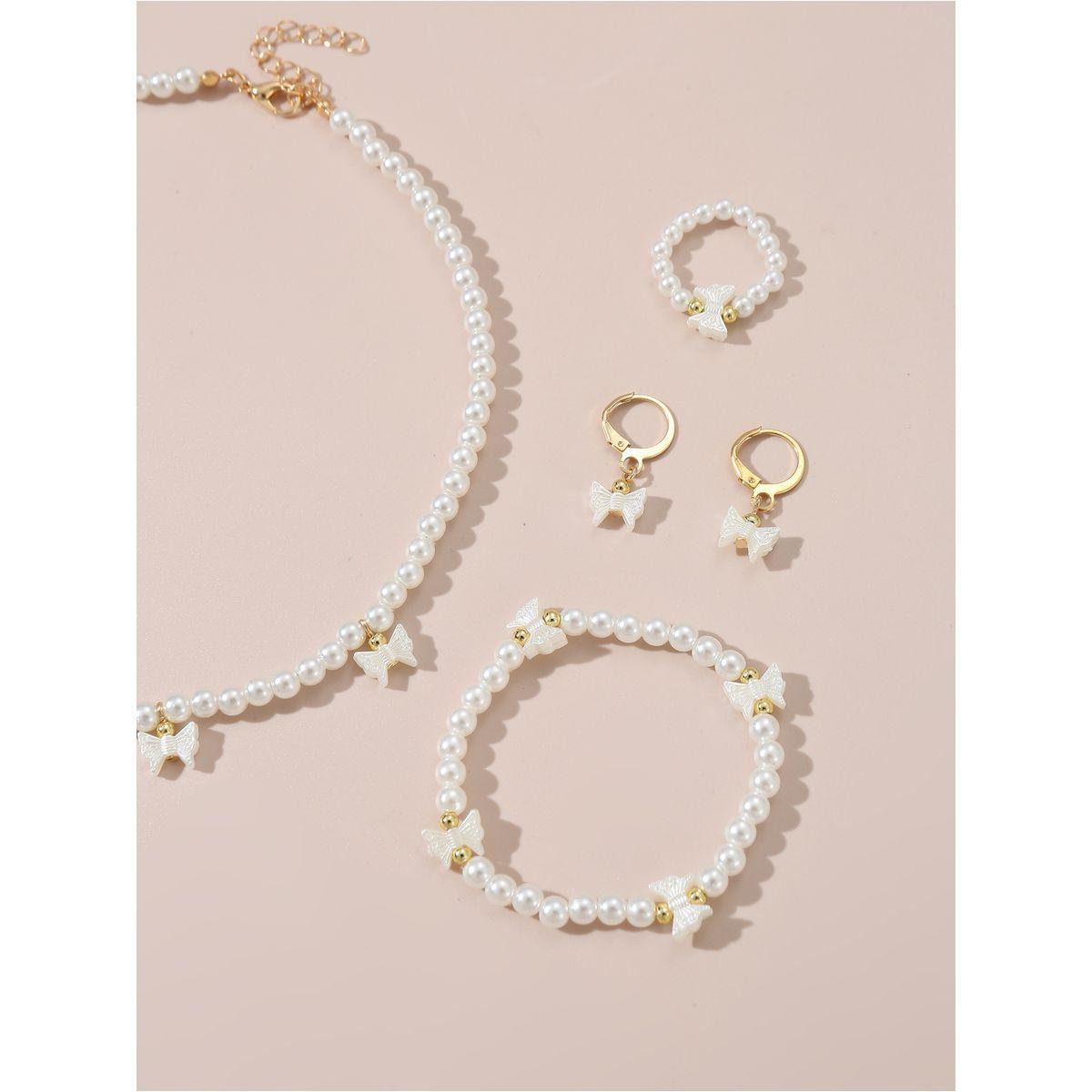 طقم من 4 - قلادة وسوار يد مع أقراط وخاتم-women-watchesandjewellery-jewellery-jewellerysets-image-4