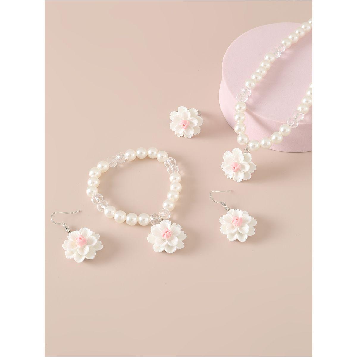 Styli Set of 4 - Pendant Faux Pearl Necklace, Bracelet, Earrings and Ring-women-watchesandjewellery-jewellery-jewellerysets-image-2