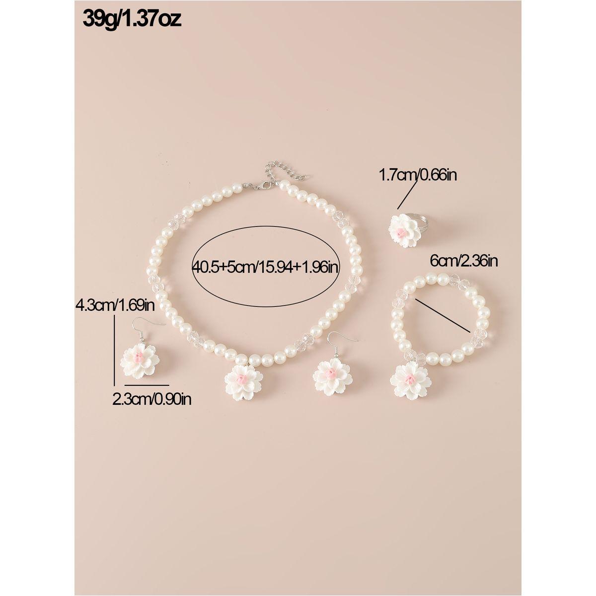 مجموعة من 4 خاتم واقراط اذن مع عقد-women-watchesandjewellery-jewellery-jewellerysets-image-5