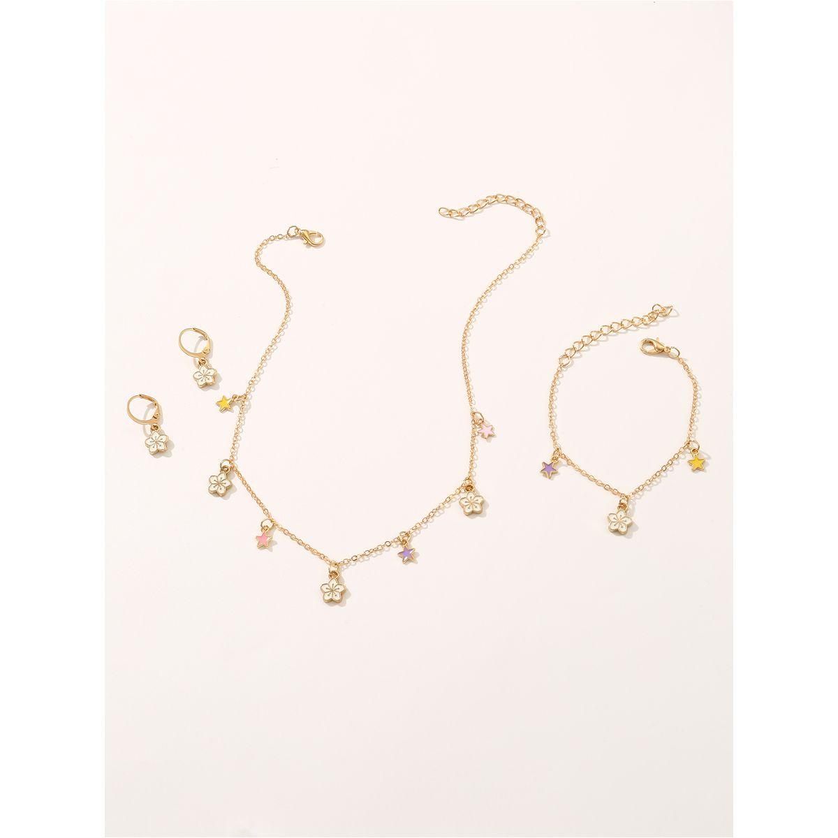 مجموعة من 4 عقد وسوار يد مع اقراط-women-watchesandjewellery-jewellery-jewellerysets-image-1