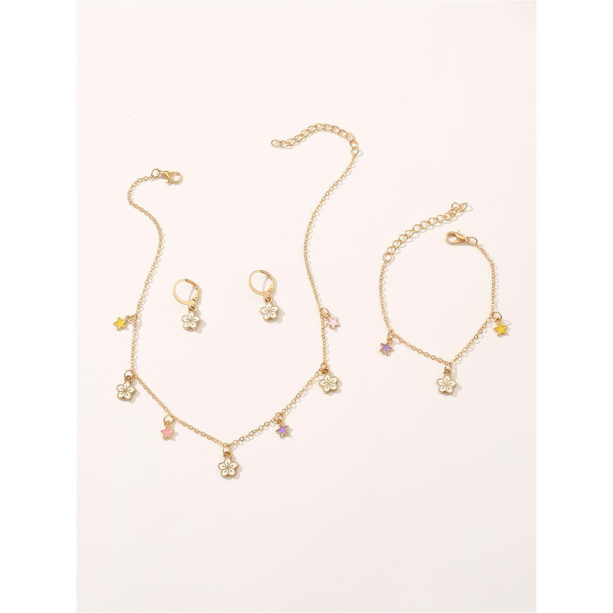 مجموعة من 4 عقد وسوار يد مع اقراط-women-watchesandjewellery-jewellery-jewellerysets-image-2