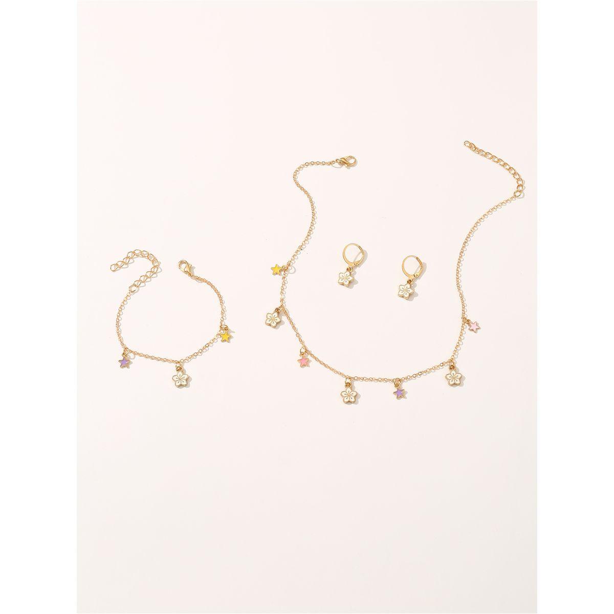 مجموعة من 4 عقد وسوار يد مع اقراط-women-watchesandjewellery-jewellery-jewellerysets-image-4