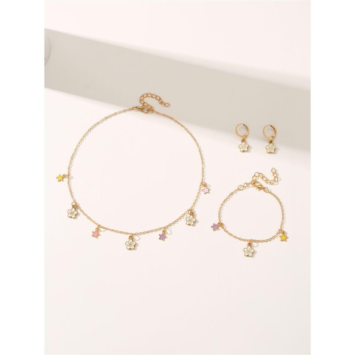 مجموعة من 4 عقد وسوار يد مع اقراط-women-watchesandjewellery-jewellery-jewellerysets-image-5