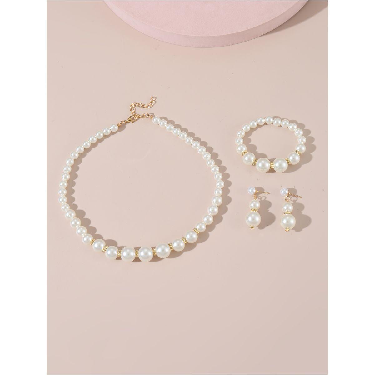 طقم من 3 - قلادة منمقة بلؤلؤ صناعي وسوار يد مع أقراط-women-watchesandjewellery-jewellery-jewellerysets-image-5
