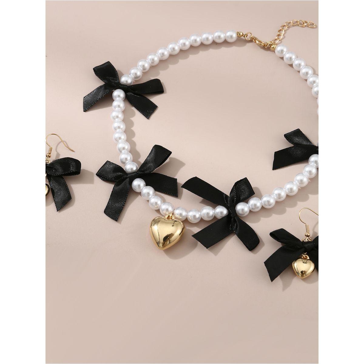 طقم من 2 - قلادة منمقة بلؤلؤ صناعي وأقراط-women-watchesandjewellery-jewellery-jewellerysets-image-4