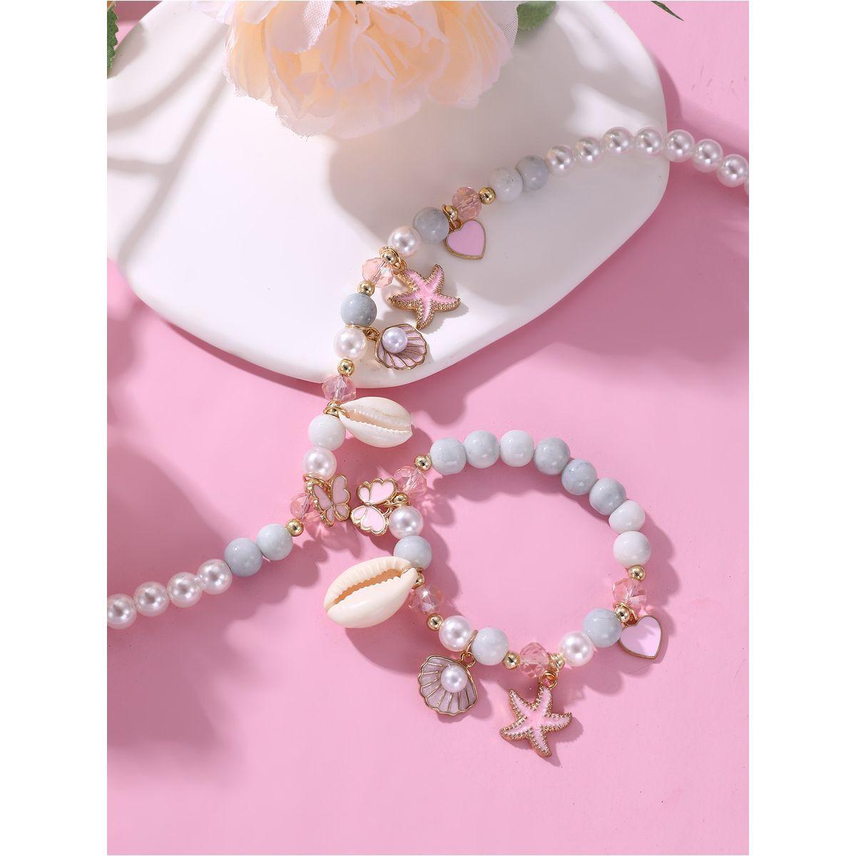 طقم من 2 - أقراط مُنمقة بخرز مع سوار يد-women-watchesandjewellery-jewellery-jewellerysets-image-3