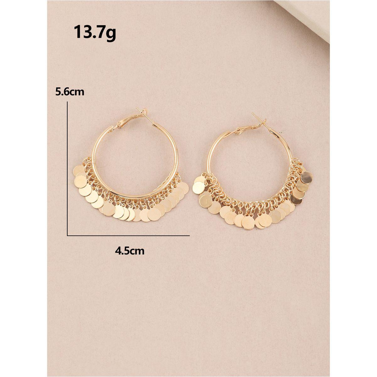 Styli Round Tassel Hoop Earrings-women-watchesandjewellery-jewellery-earrings-image-1