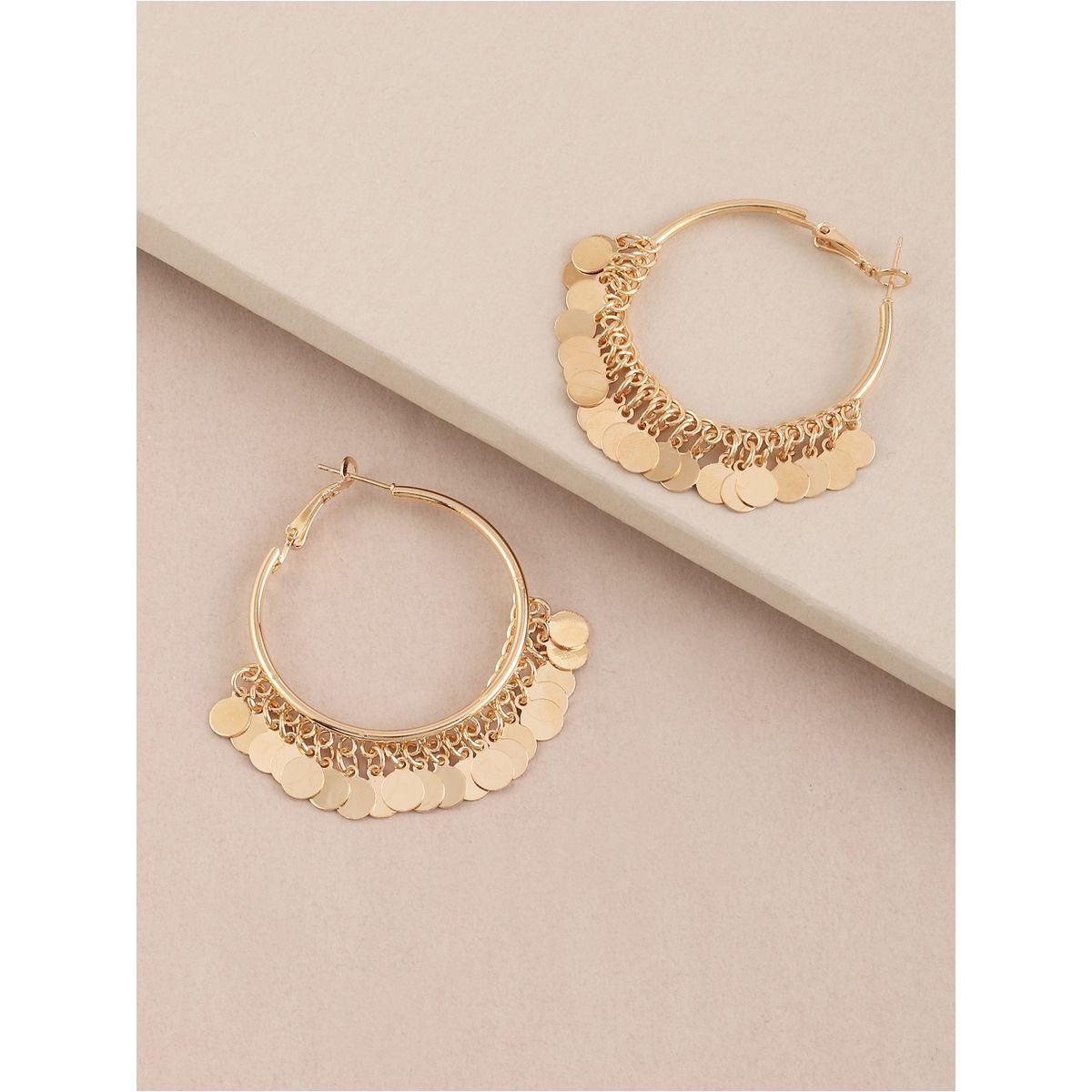 Styli Round Tassel Hoop Earrings-women-watchesandjewellery-jewellery-earrings-image-5