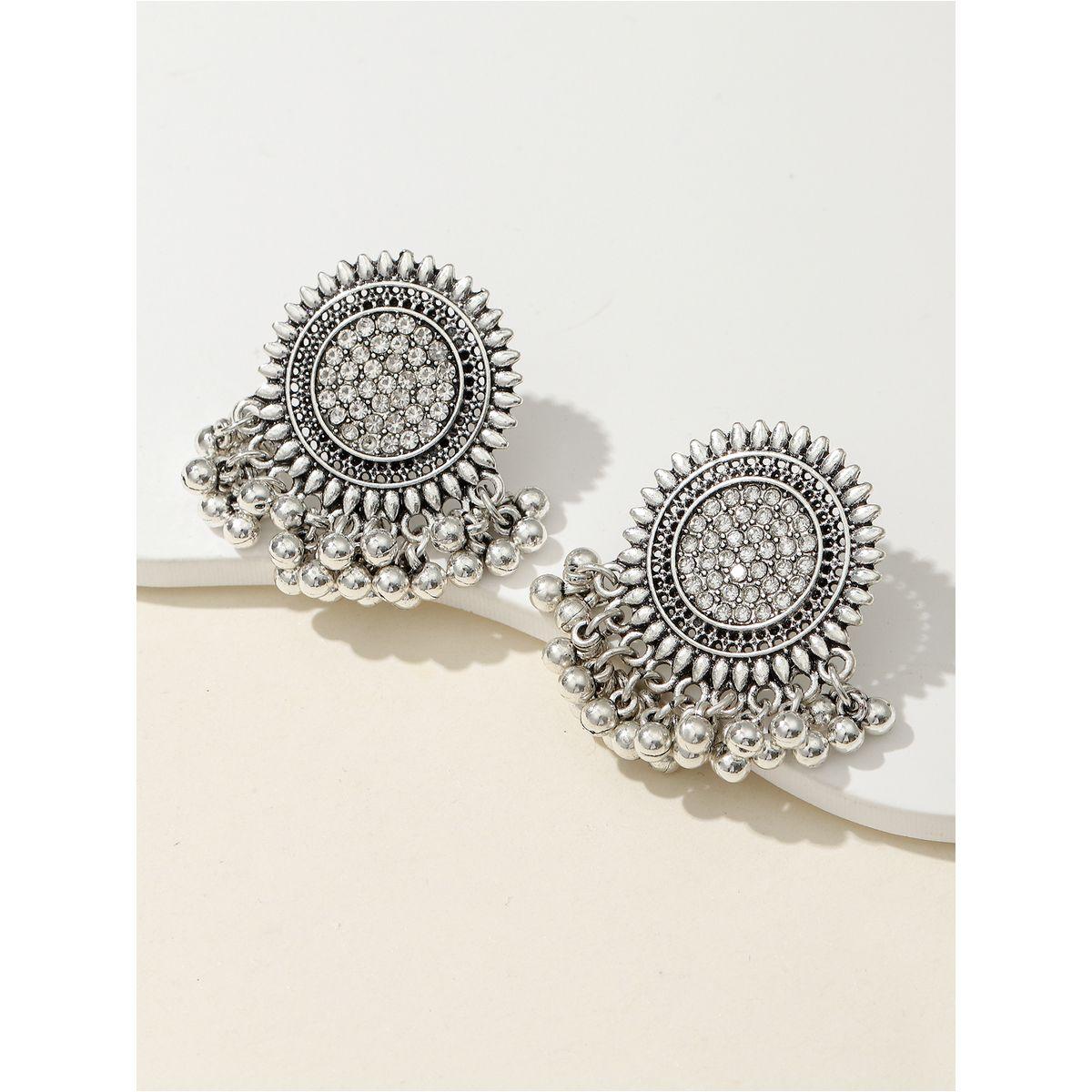 Styli Embellished Tasseled Earrings-women-watchesandjewellery-jewellery-earrings-image-4