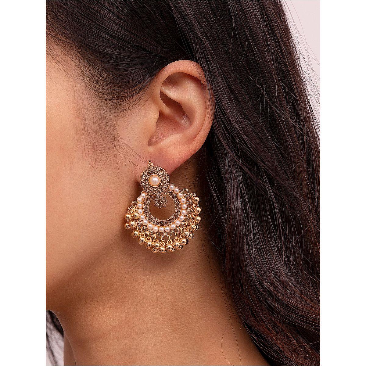 Styli Embellished Tassel Earrings-women-watchesandjewellery-jewellery-earrings-image-1