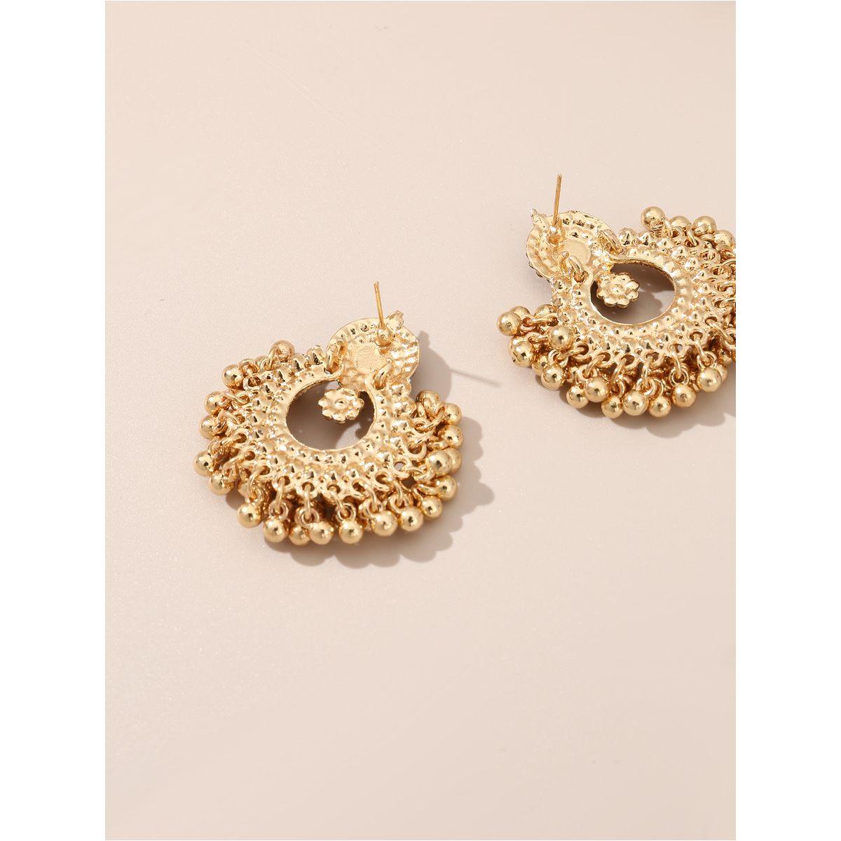 Styli Embellished Tassel Earrings-women-watchesandjewellery-jewellery-earrings-image-2