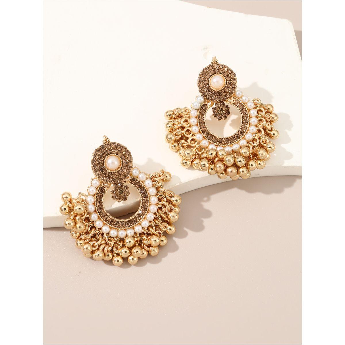 Styli Embellished Tassel Earrings-women-watchesandjewellery-jewellery-earrings-image-3