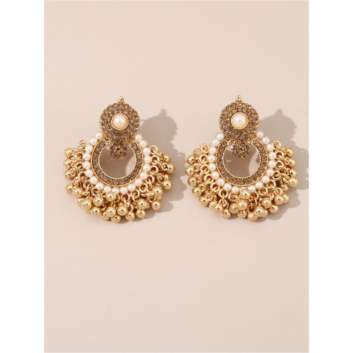 Styli Embellished Tassel Earrings-women-watchesandjewellery-jewellery-earrings-image-4