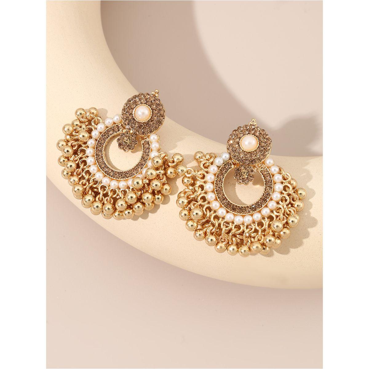 Styli Embellished Tassel Earrings-women-watchesandjewellery-jewellery-earrings-image-5